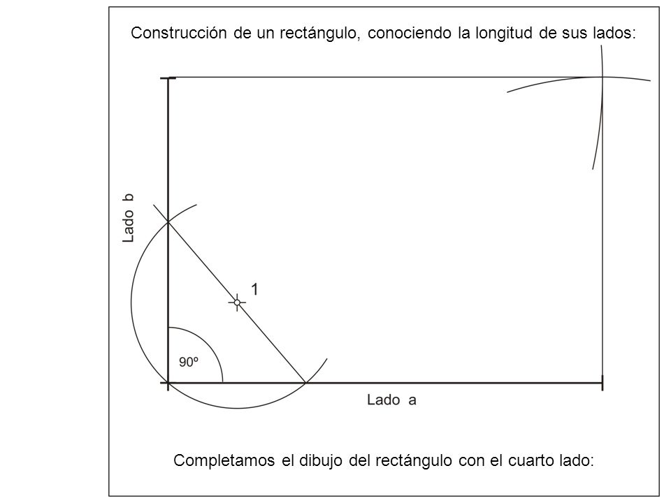Construcción de un rectángulo, conociendo la longitud de sus lados: