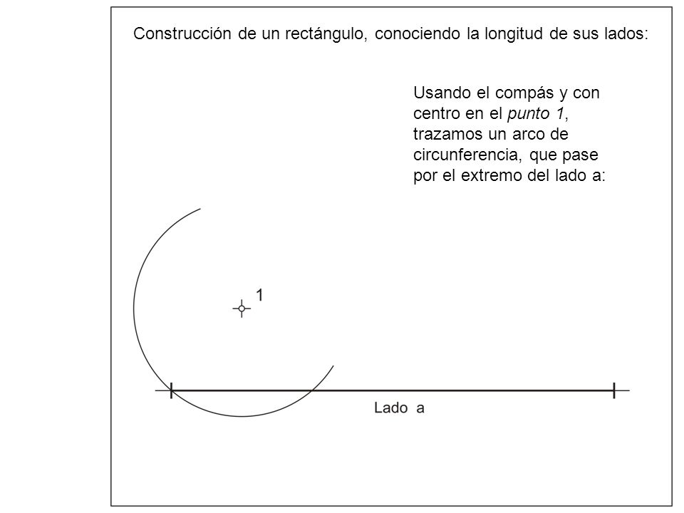 Construcción de un rectángulo, conociendo la longitud de sus lados: