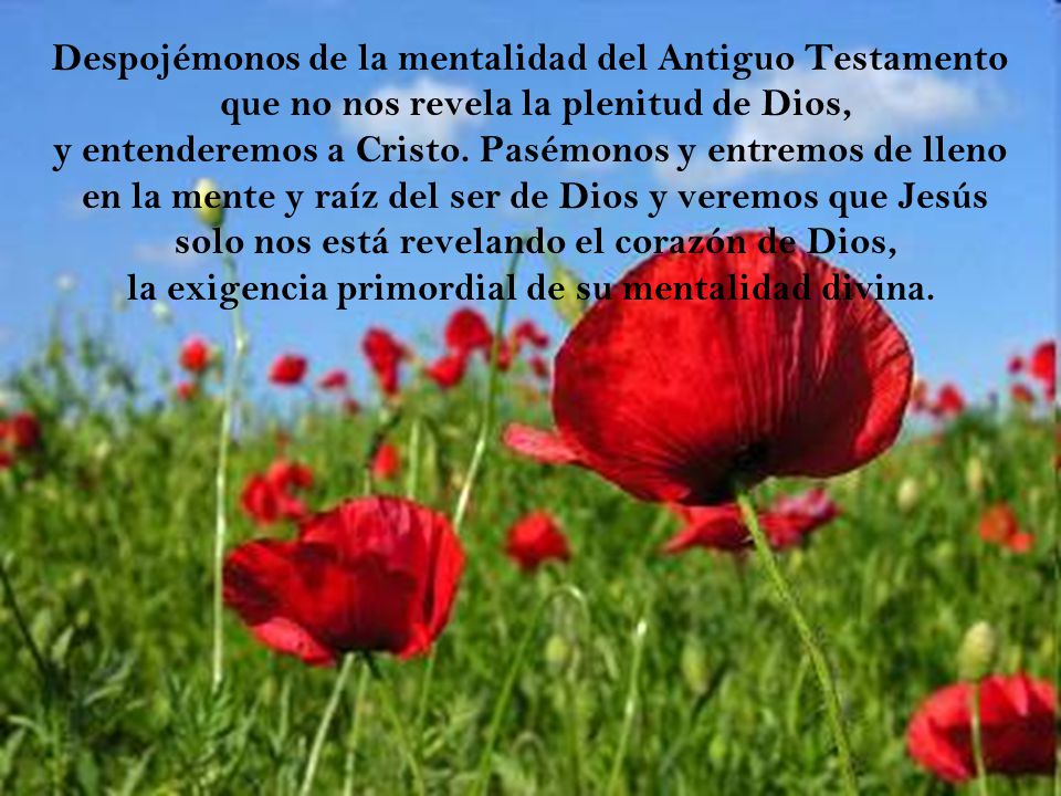 Despojémonos de la mentalidad del Antiguo Testamento que no nos revela la plenitud de Dios, y entenderemos a Cristo.
