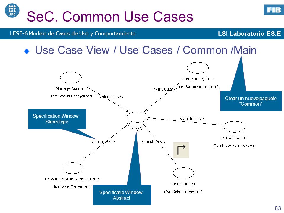 SeC. Common Use Cases Use Case View / Use Cases / Common /Main