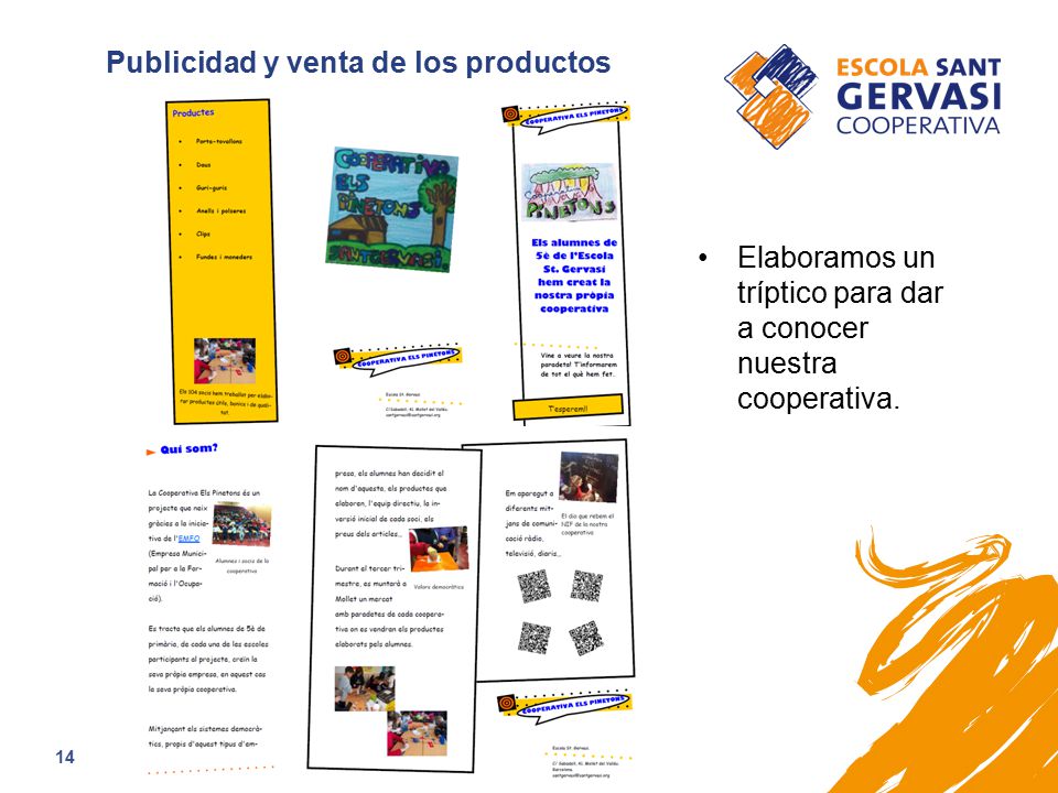 Publicidad y venta de los productos