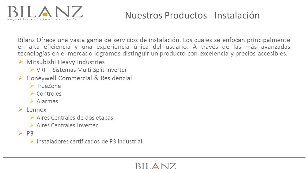 Nuestros Productos - Instalación