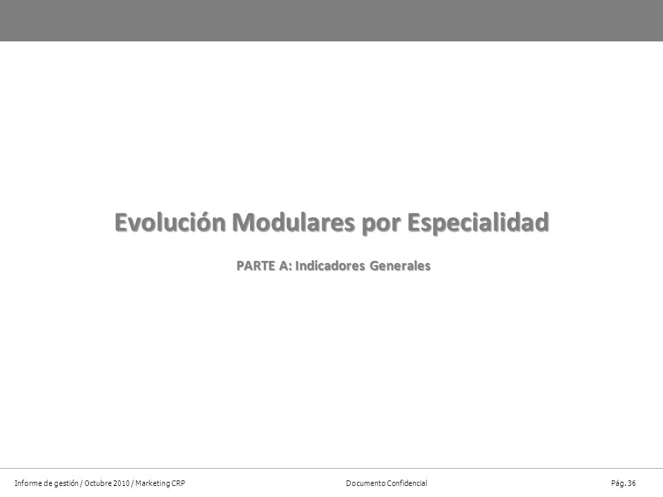Evolución Modulares por Especialidad PARTE A: Indicadores Generales