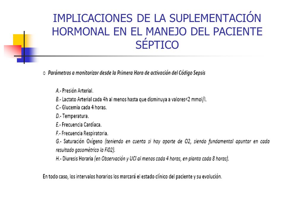 IMPLICACIONES DE LA SUPLEMENTACIÓN HORMONAL EN EL MANEJO DEL PACIENTE SÉPTICO