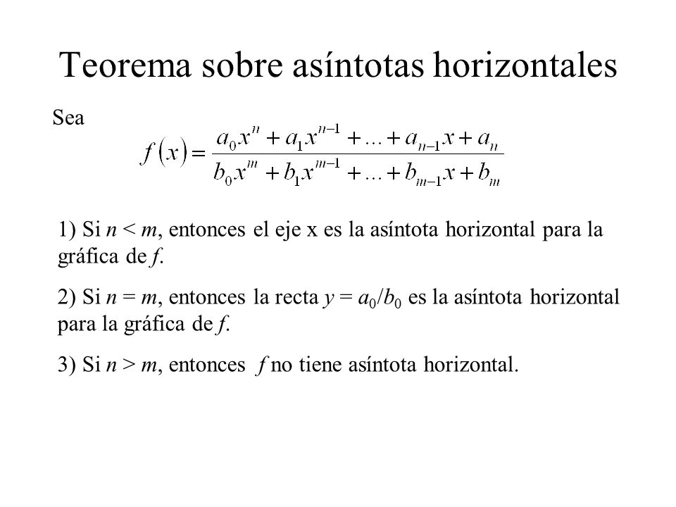 Teorema sobre asíntotas horizontales