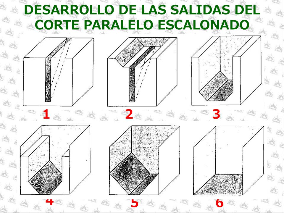 DESARROLLO DE LAS SALIDAS DEL CORTE PARALELO ESCALONADO