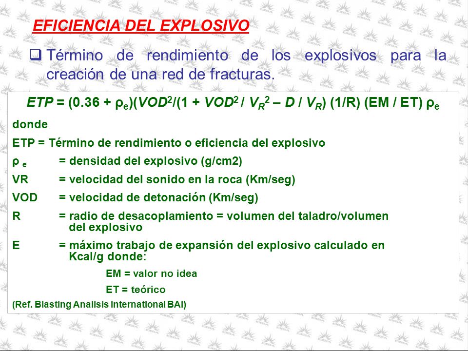 ETP = ( ρe)(VOD2/(1 + VOD2 / VR2 – D / VR) (1/R) (EM / ET) ρe