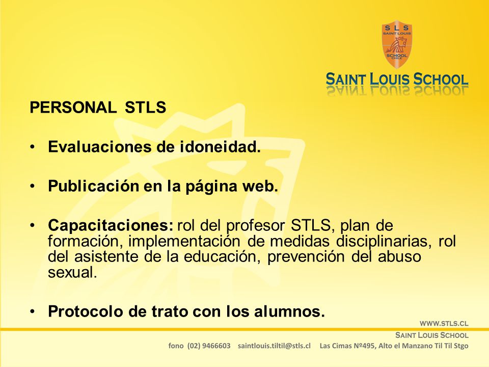 PERSONAL STLS Evaluaciones de idoneidad. Publicación en la página web.