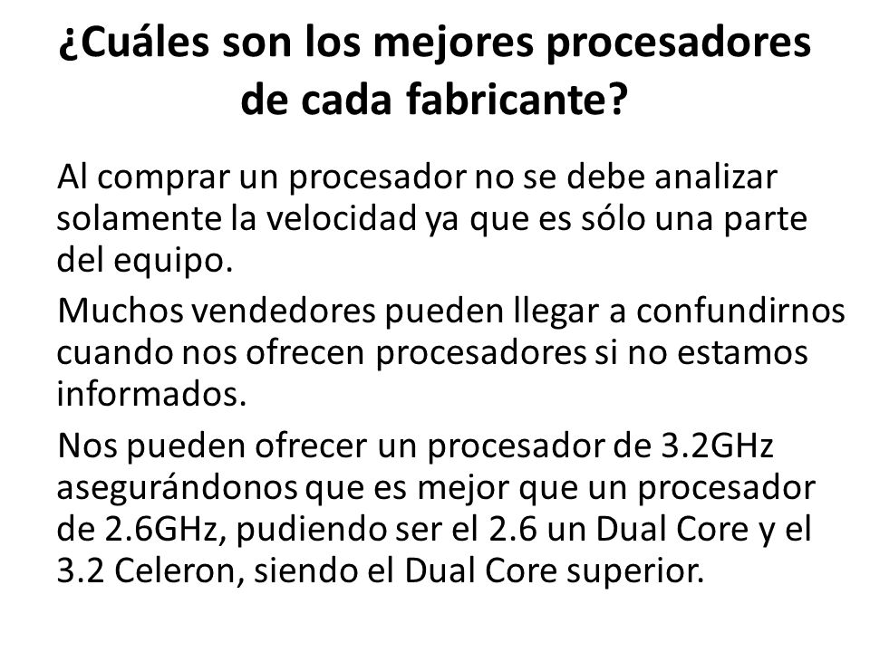 ¿Cuáles son los mejores procesadores de cada fabricante