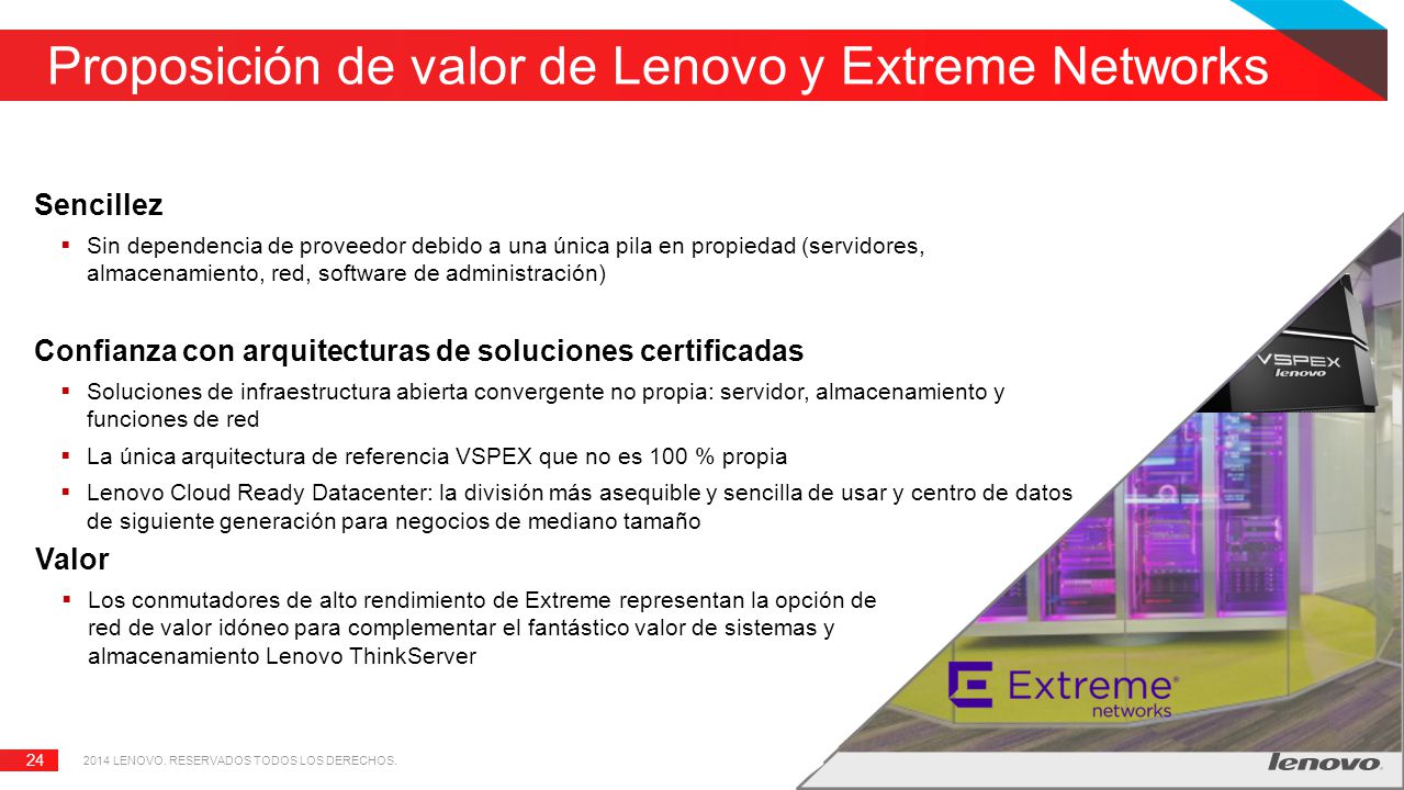 Proposición de valor de Lenovo y Extreme Networks