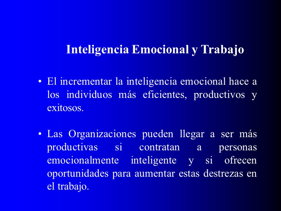 Inteligencia Emocional y Trabajo