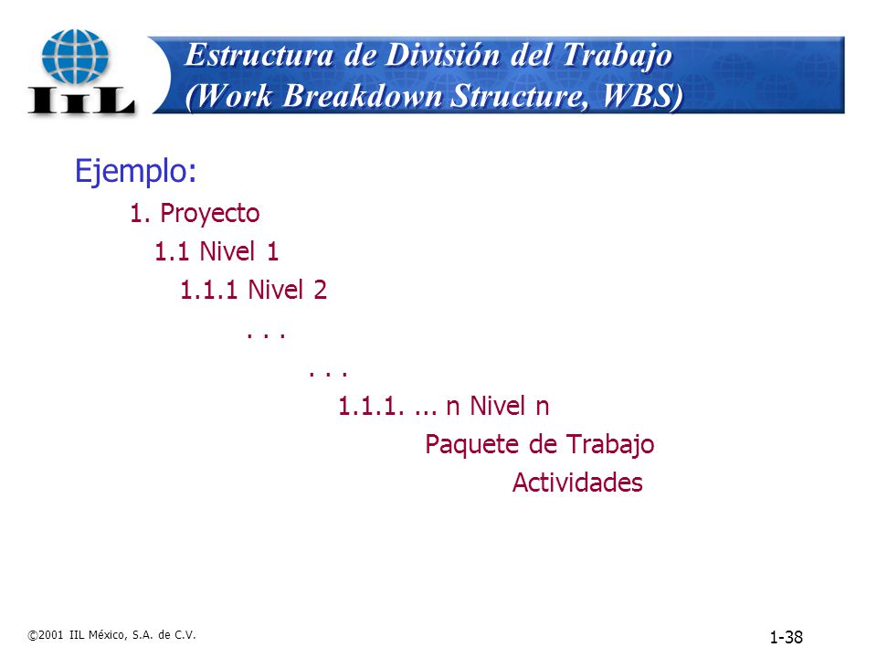 Estructura de División del Trabajo (Work Breakdown Structure, WBS)