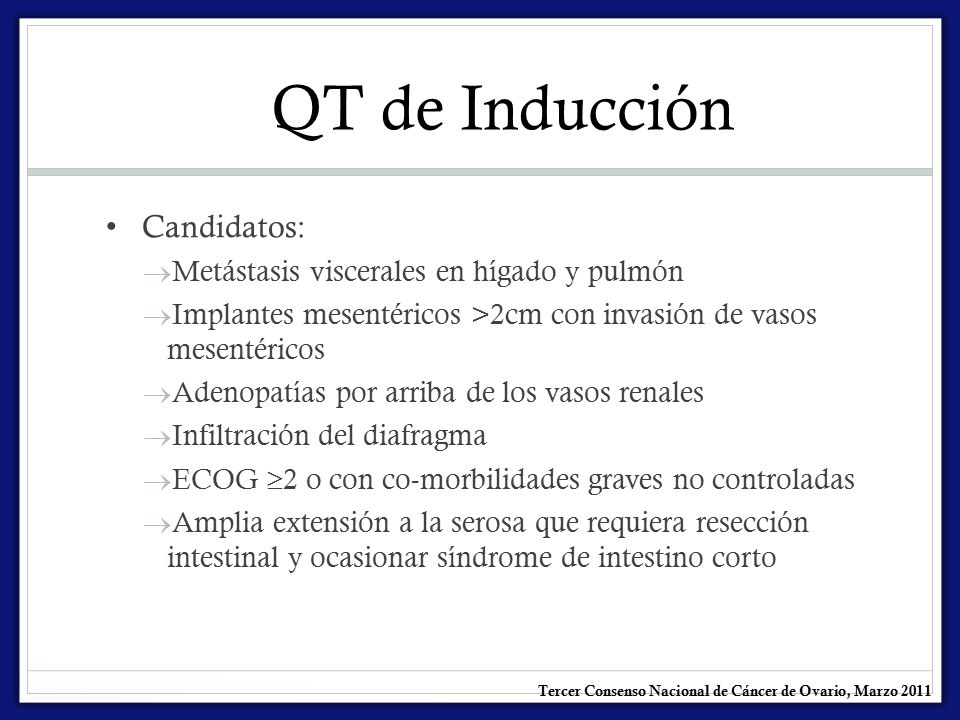 QT de Inducción Candidatos: Metástasis viscerales en hígado y pulmón