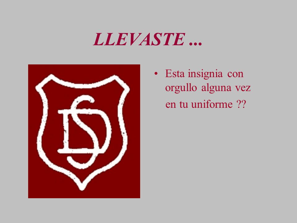 LLEVASTE ... Esta insignia con orgullo alguna vez en tu uniforme