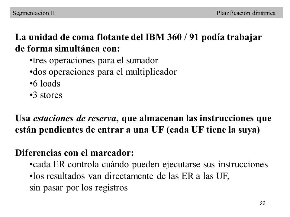 La unidad de coma flotante del IBM 360 / 91 podía trabajar
