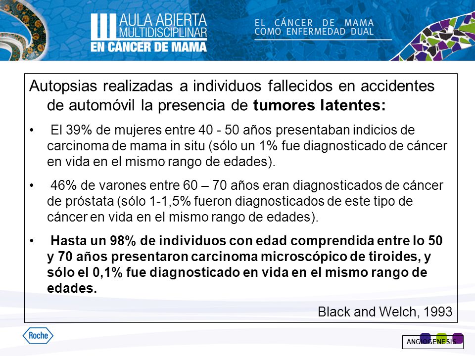 Autopsias realizadas a individuos fallecidos en accidentes de automóvil la presencia de tumores latentes: