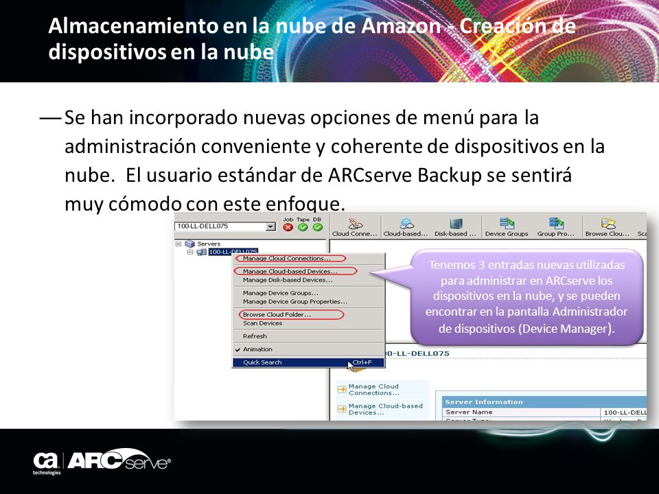 Almacenamiento en la nube de Amazon - Creación de dispositivos en la nube