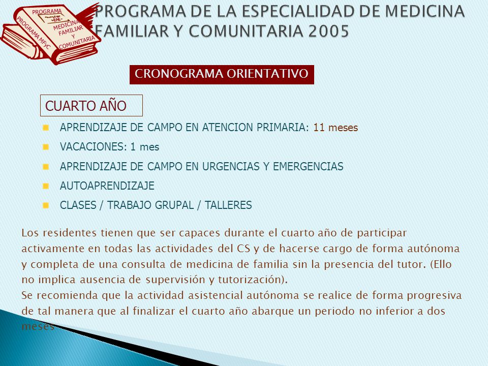 PROGRAMA DE LA ESPECIALIDAD DE MEDICINA FAMILIAR Y COMUNITARIA 2005