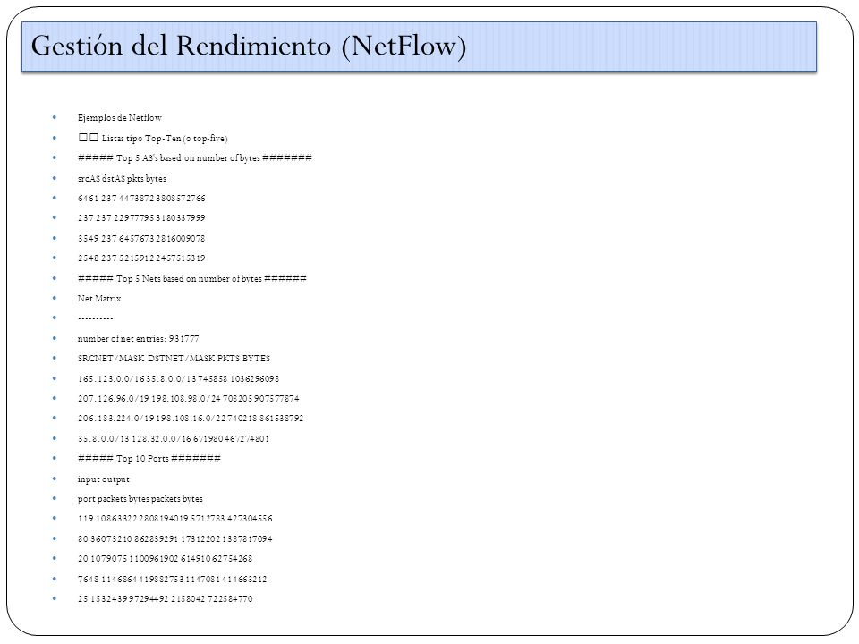 Gestión del Rendimiento (NetFlow)