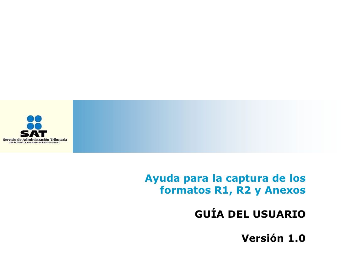 Ayuda para la captura de los formatos R1, R2 y Anexos