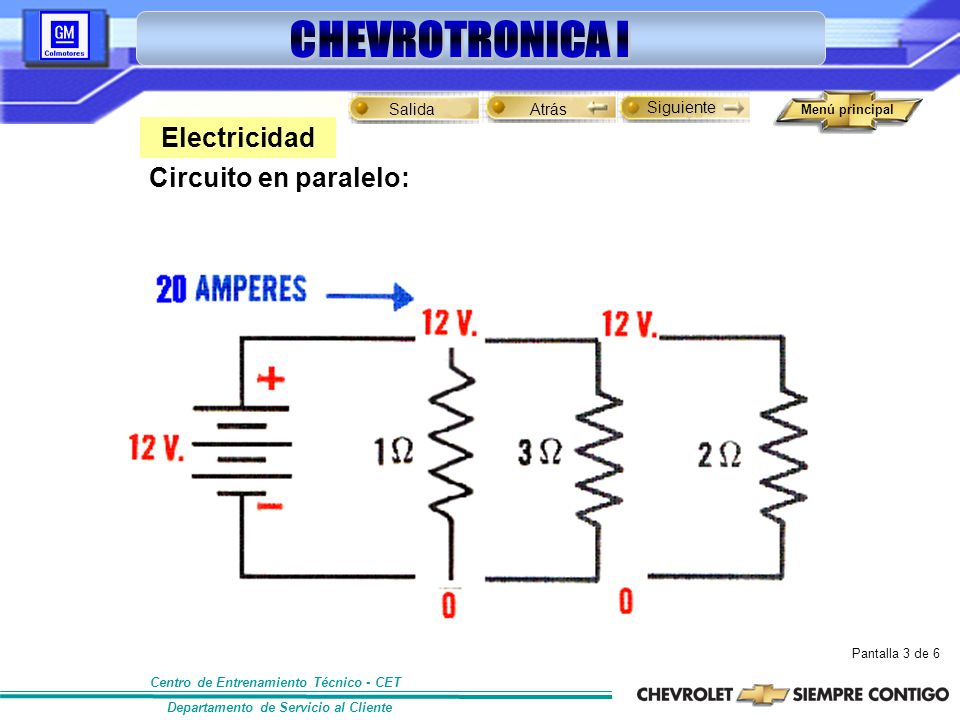 Electricidad Circuito en paralelo: Pantalla 3 de 6