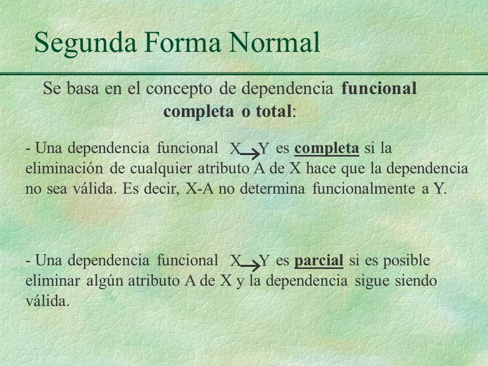 Se basa en el concepto de dependencia funcional completa o total: