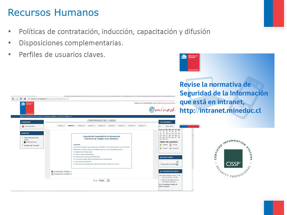 Recursos Humanos Políticas de contratación, inducción, capacitación y difusión. Disposiciones complementarias.
