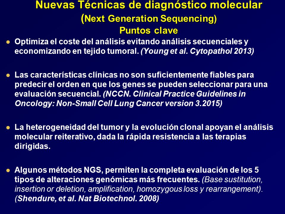 Nuevas Técnicas de diagnóstico molecular (Next Generation Sequencing) Puntos clave