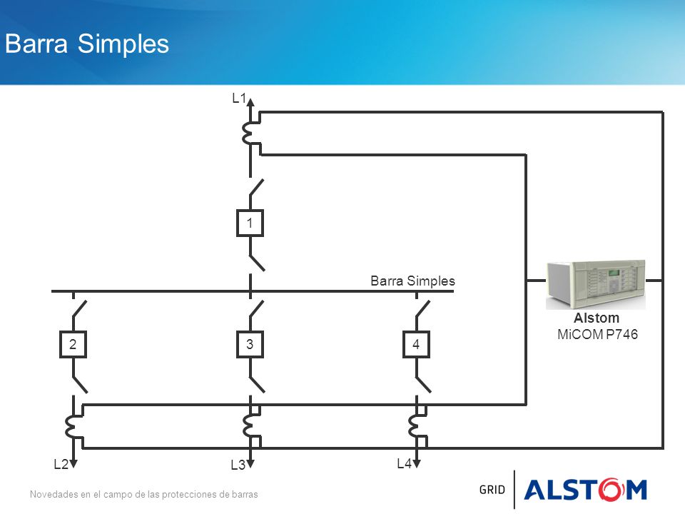 Barra Simples 87 L1 1 Alstom MiCOM P746 Barra Simples L2 L3 L4