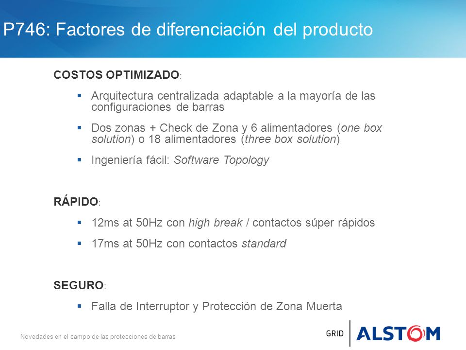 P746: Factores de diferenciación del producto