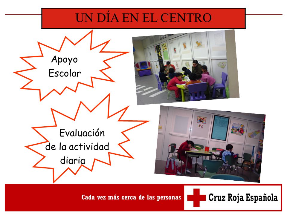 CENTRO DE DÍA INFANTIL UN DÍA EN EL CENTRO Apoyo Escolar Evaluación