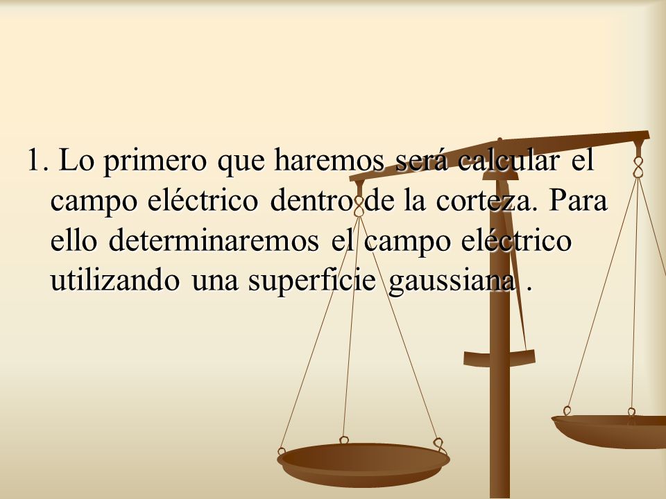 1. Lo primero que haremos será calcular el campo eléctrico dentro de la corteza.