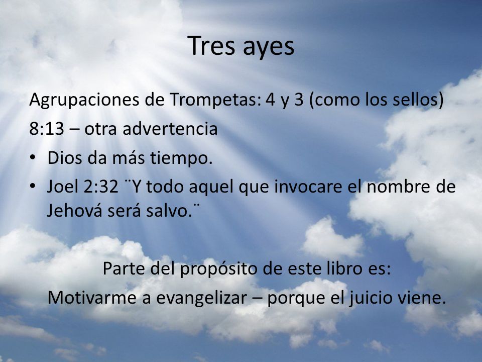 Tres ayes Agrupaciones de Trompetas: 4 y 3 (como los sellos)