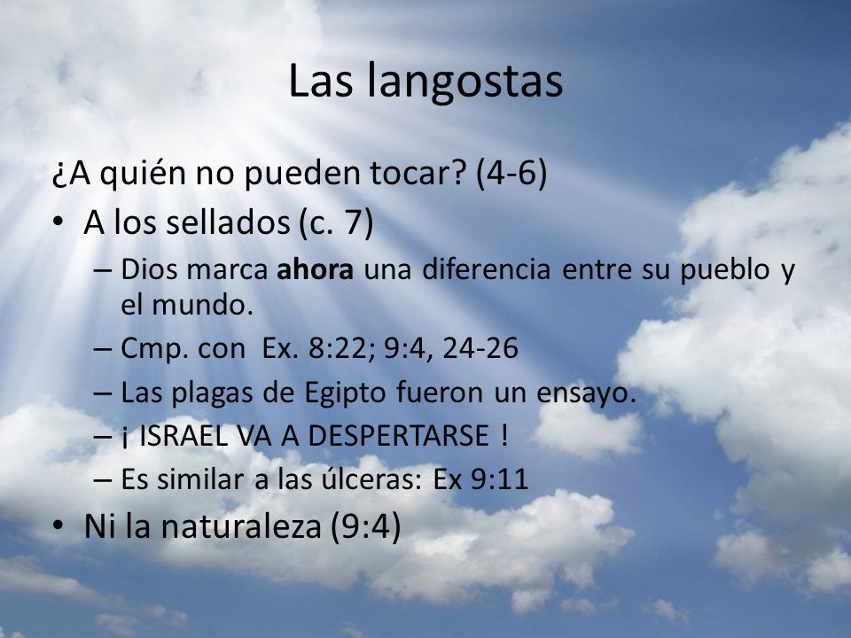Las langostas ¿A quién no pueden tocar (4-6) A los sellados (c. 7)