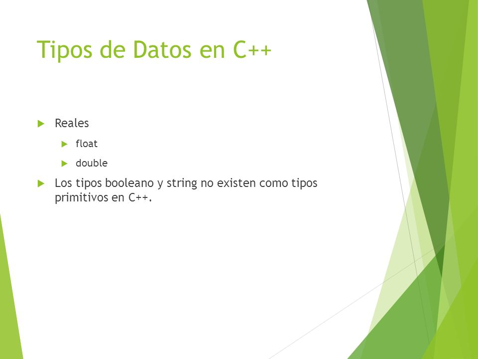 Tipos de Datos en C++ Reales