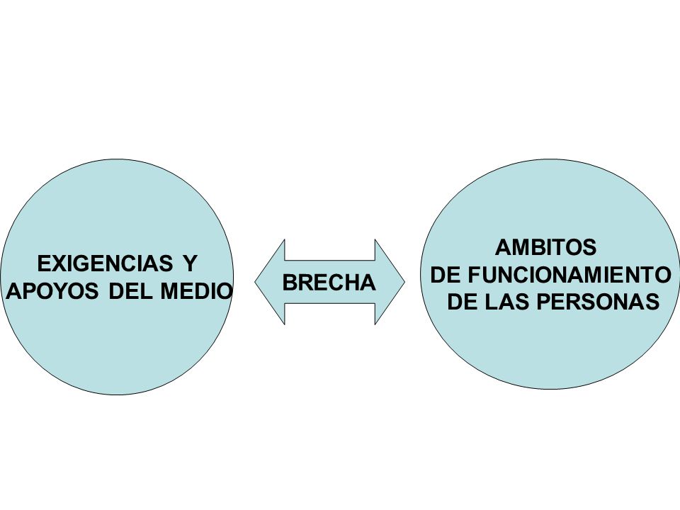 EXIGENCIAS Y APOYOS DEL MEDIO AMBITOS DE FUNCIONAMIENTO DE LAS PERSONAS BRECHA