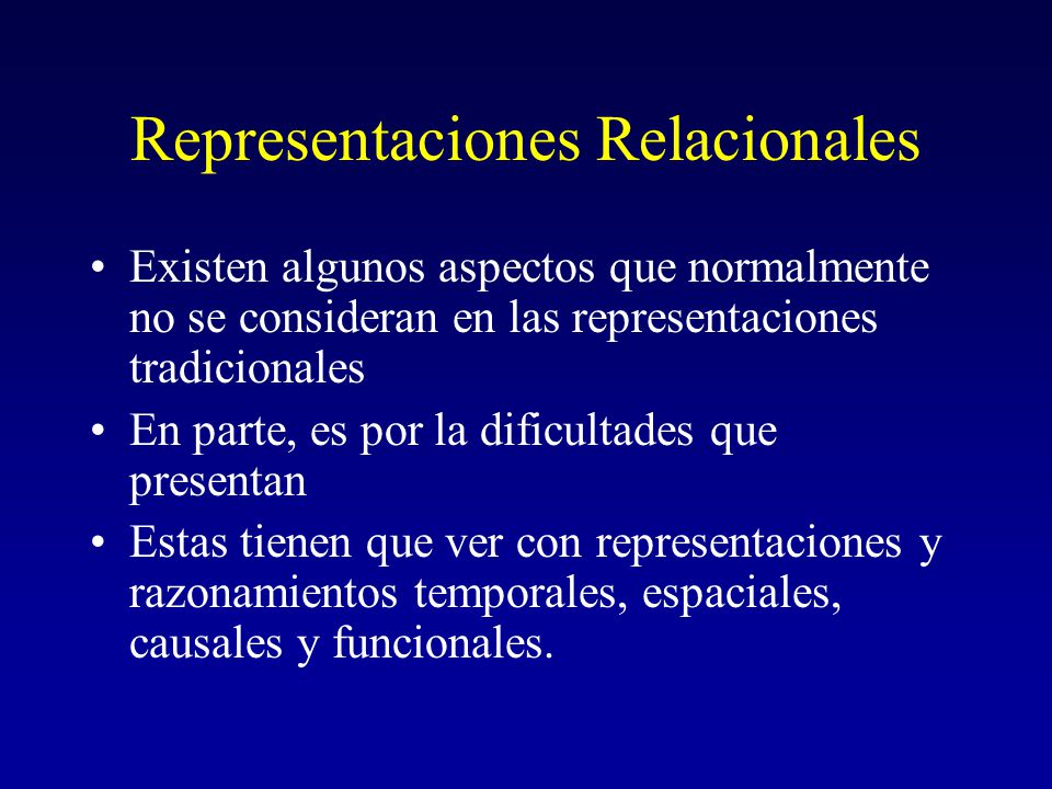 Representaciones Relacionales