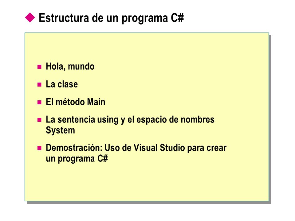 Estructura de un programa C#