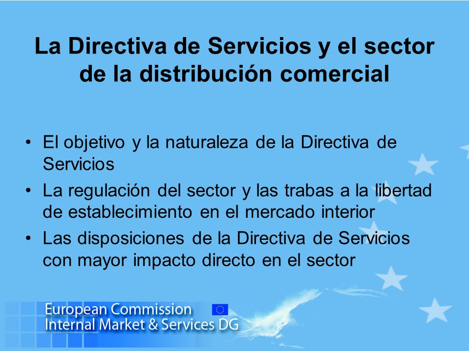 La Directiva de Servicios y el sector de la distribución comercial