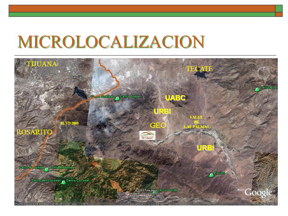 MICROLOCALIZACION TIJUANA TECATE UABC URBI GEO ROSARITO URBI VALLE DE