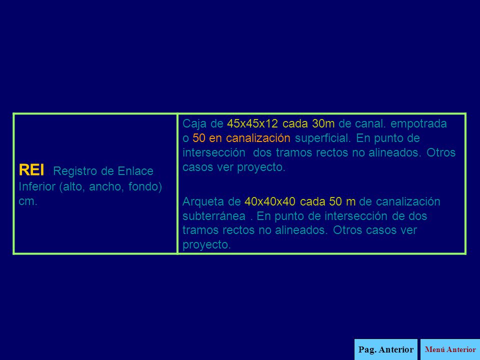REI Registro de Enlace Inferior (alto, ancho, fondo) cm.