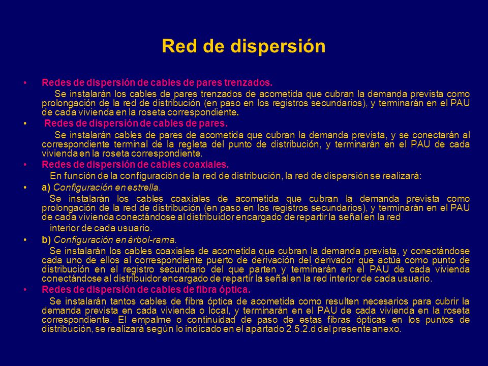 Red de dispersión Redes de dispersión de cables de pares trenzados.
