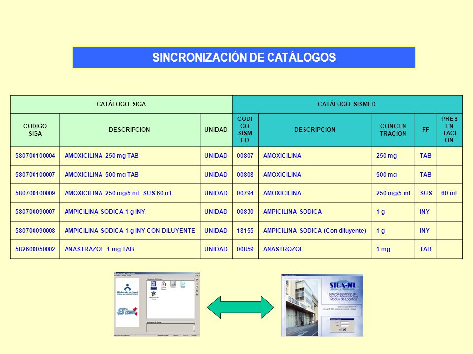 SINCRONIZACIÓN DE CATÁLOGOS