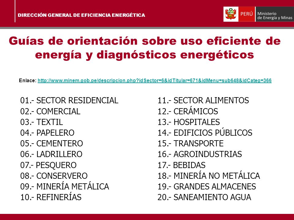 Guías de orientación sobre uso eficiente de energía y diagnósticos energéticos