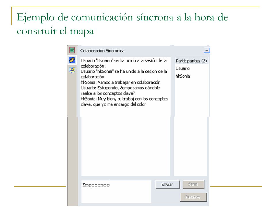 Ejemplo de comunicación síncrona a la hora de construir el mapa