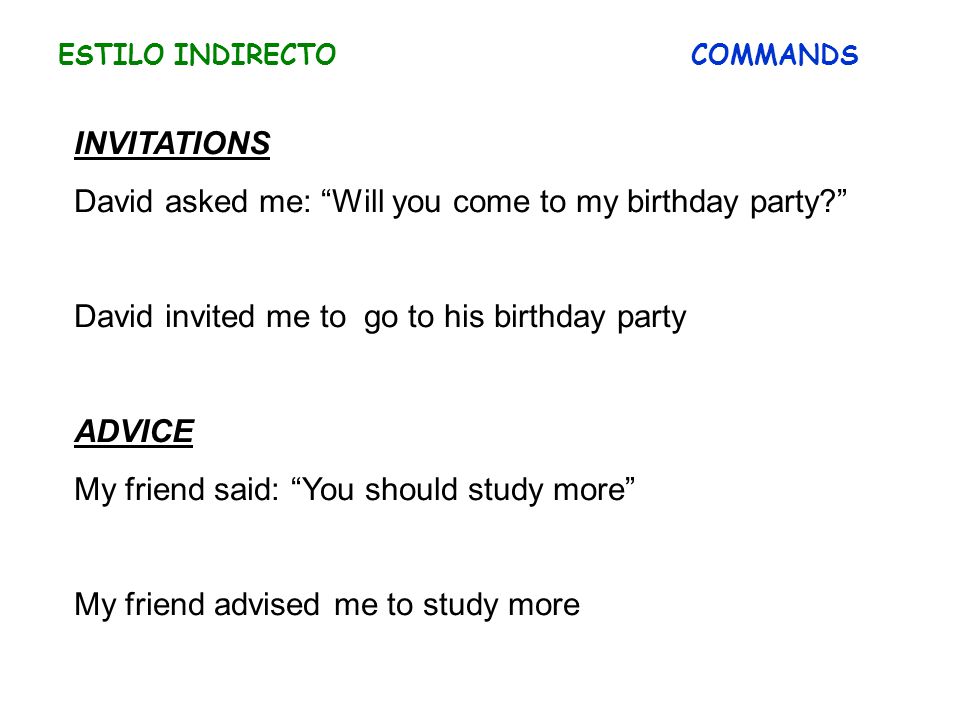 David asked me: Will you come to my birthday party