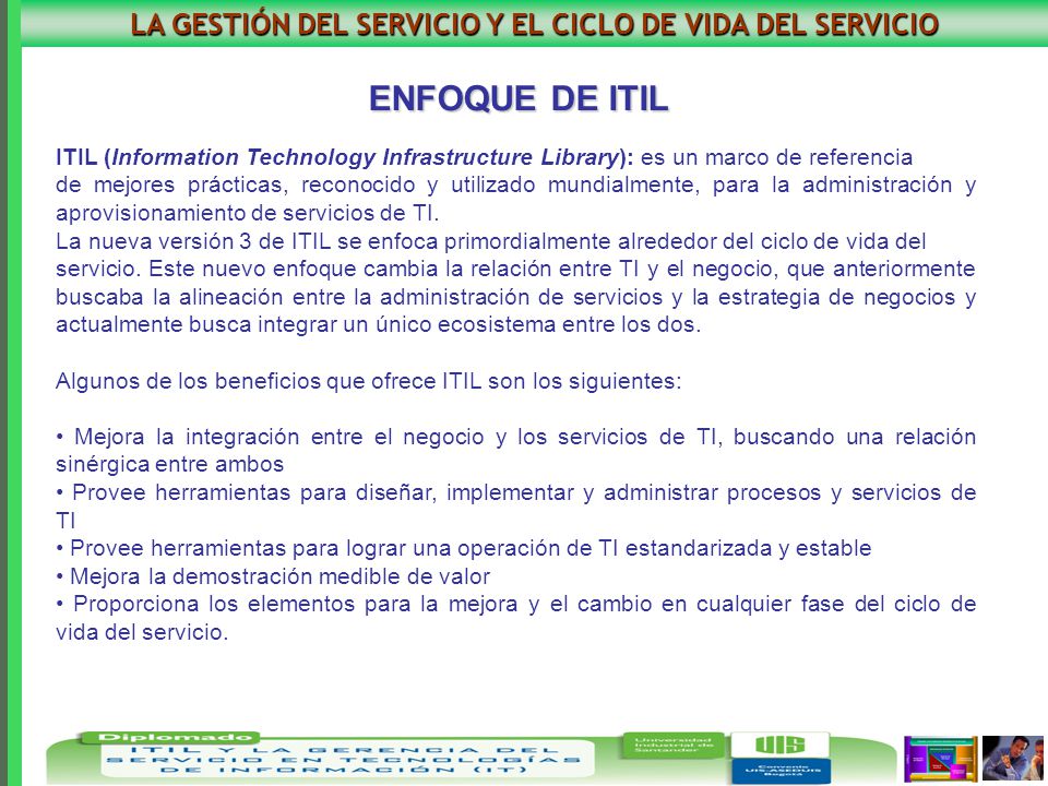 LA GESTIÓN DEL SERVICIO Y EL CICLO DE VIDA DEL SERVICIO