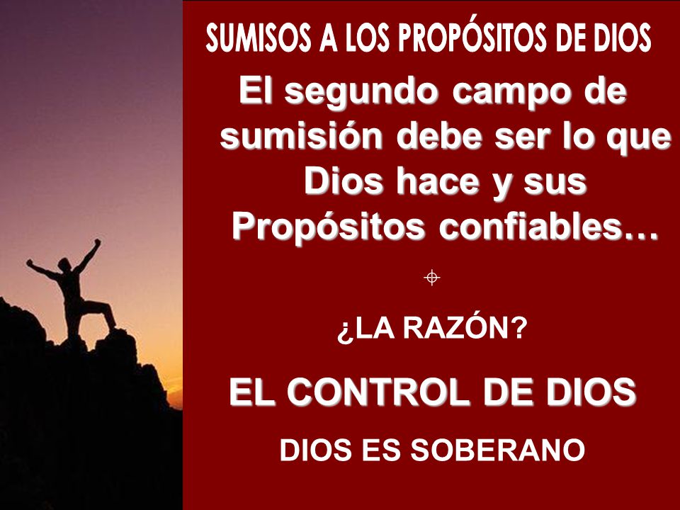 SUMISOS A LOS PROPÓSITOS DE DIOS