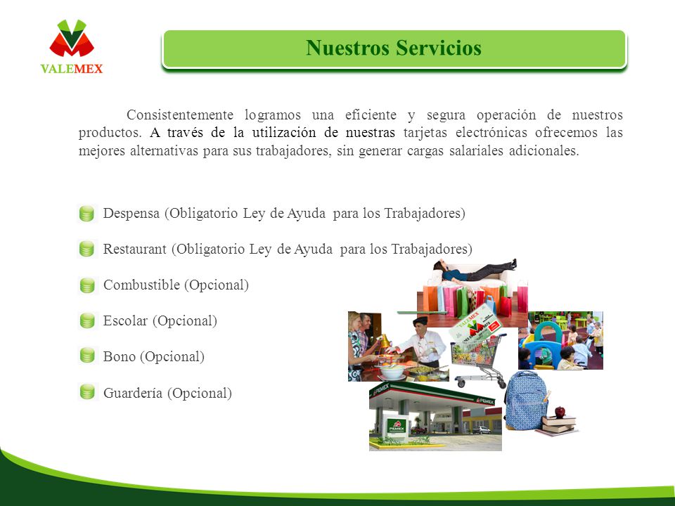 Nuestros Servicios Despensa (Obligatorio Ley de Ayuda para los Trabajadores) Restaurant (Obligatorio Ley de Ayuda para los Trabajadores)