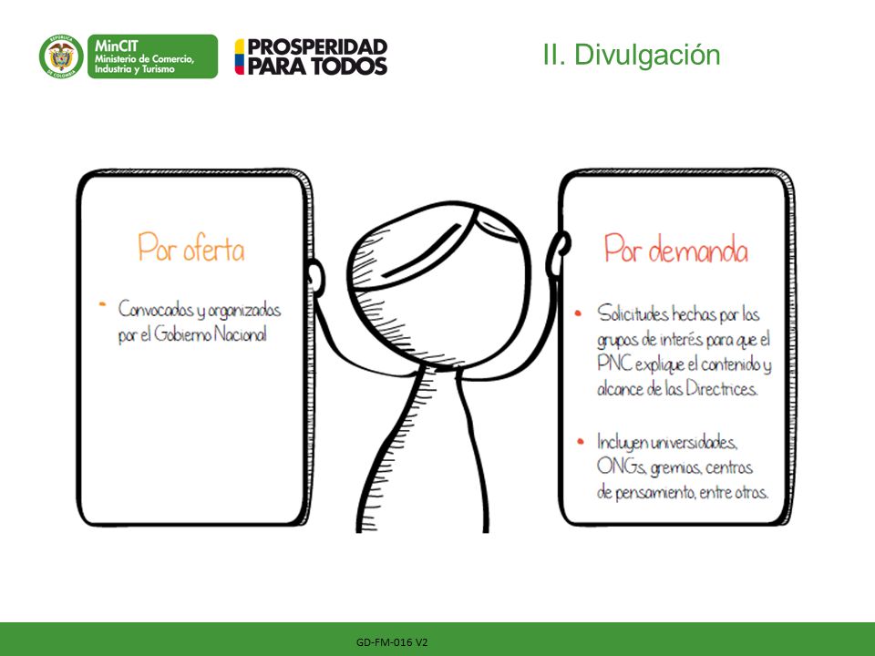 II. Divulgación Ejemplos por oferta: Lanzamiento del PNC, campaña Yo le juego limpio a Colombia , este evento.